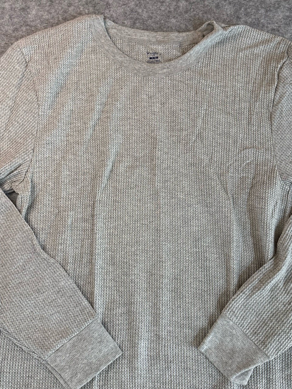 Men's Long Sleeve Waffle Knit Crew - Gray